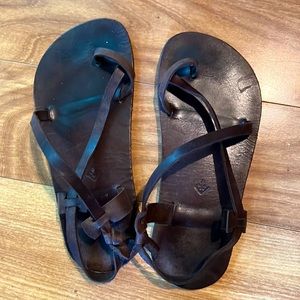 Laboo Leather size 9/41 brown slip on barefoot sandals